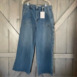 Kancan Wide Leg Carpenter Medium Wash Denim Jeans Size 13/30 NWT‎